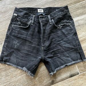 Citizens Of Humanity Black Distressed Denim Shorts